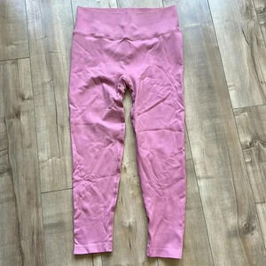 4/$25 Victorias Secret 7/8 High Rise Waist Seamless Ribbed Leggings Pink Sz XL